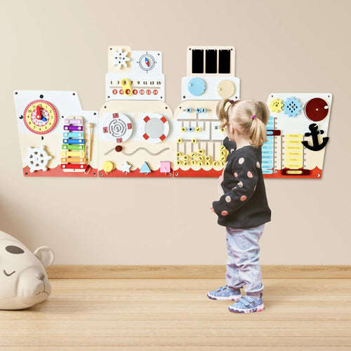 Cateam Sensory Wall Panel for Kids Activity Wall Busy Board for Toddlers and Preschoolers. 16In1 Learning Activity Center. Wooden Montessori Toys for Education and Early Development Ship