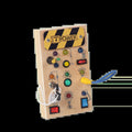 Montessori Toys Wooden Busy Board Switch Toys with Button LED Lights Sensory Travel Toys for Toddler Preschool Learning Activity